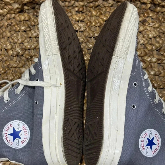 Comme des Garcons Play x Converse Chuck 70 High Top Sneakers Size 11 Grey - Picture 5 of 8